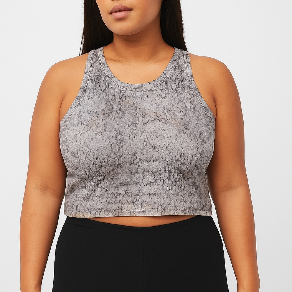 Yogalicious Gray Abstract Tank Top